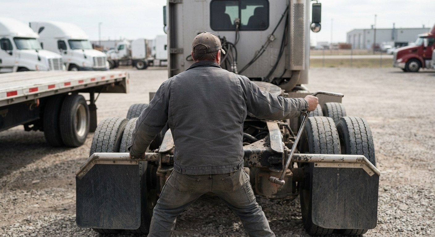 A driver in the cab