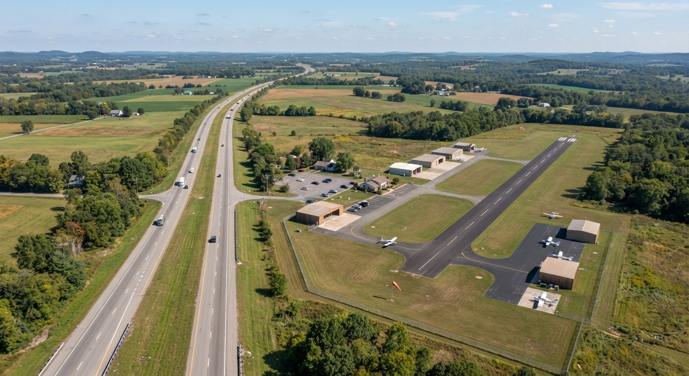 Highway through open country